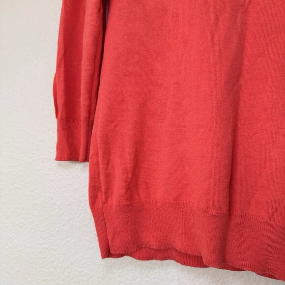 Banana Republic Carpe Diem Silk Blend Sweater Orange Taupe Crewneck Small - Picture 4 of 7